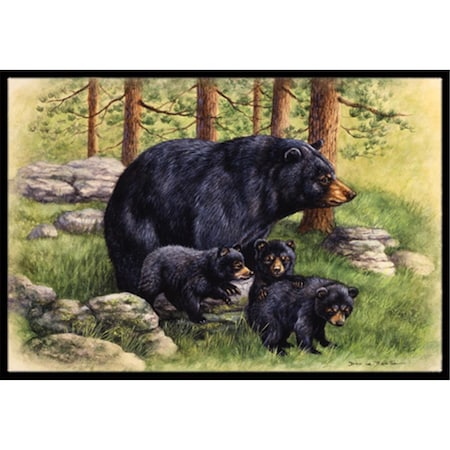 Carolines Treasures Black Bears by Daphne Baxter Indoor or Outdoor Mat, 24 x 36 CA78658
